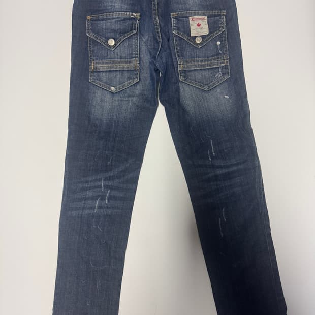 여성 디스퀘어드2 캐냐다 로고 빈티지 워싱 버튼 데님팬츠