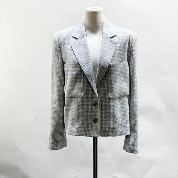 시슬리 여성린넨 체크자켓 55 