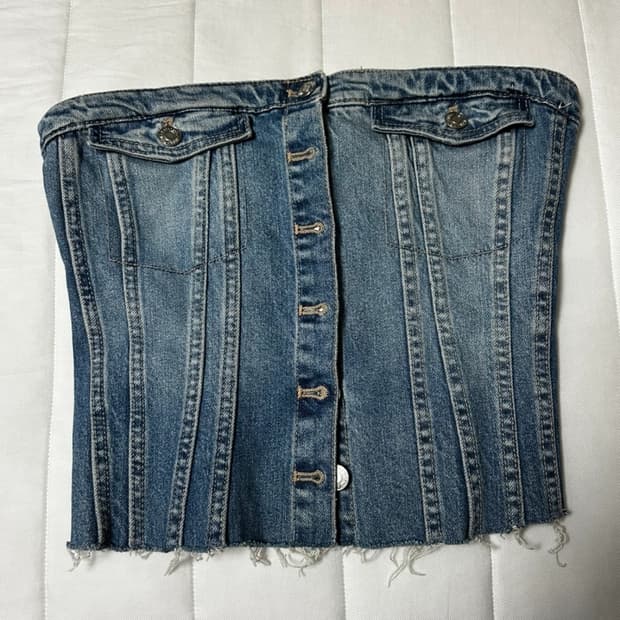 착샷o) 자라 데님 크롭 뷔스티에