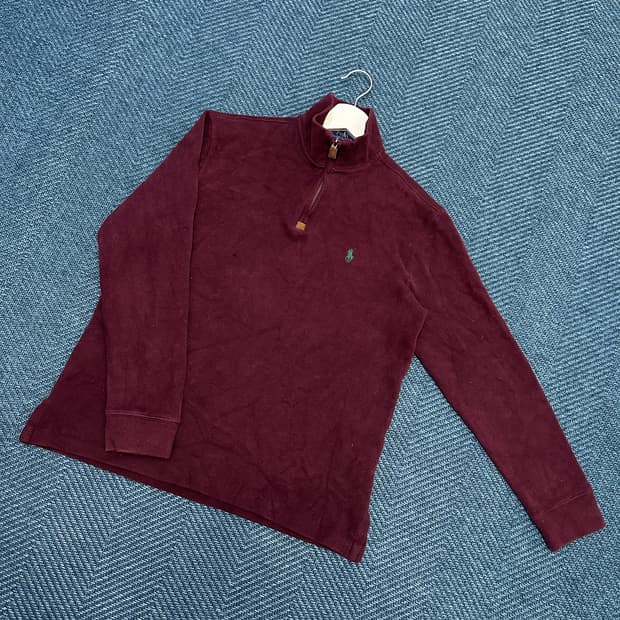 [M] 폴로 반집업 니트