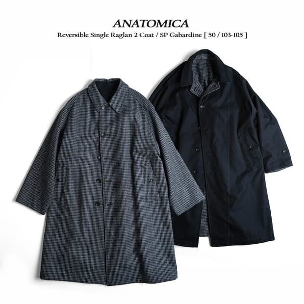 ANATOMICA 18FW 리버시블 싱글 래글런 2 코트 50사이즈