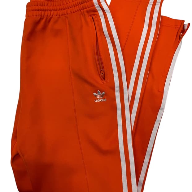 아디다스 오렌지 삼선 트레이닝 팬츠 L