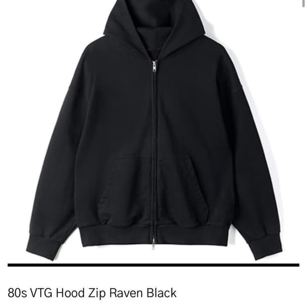 HTAE 80s VTG Hood Zip Raven Black(2size)
