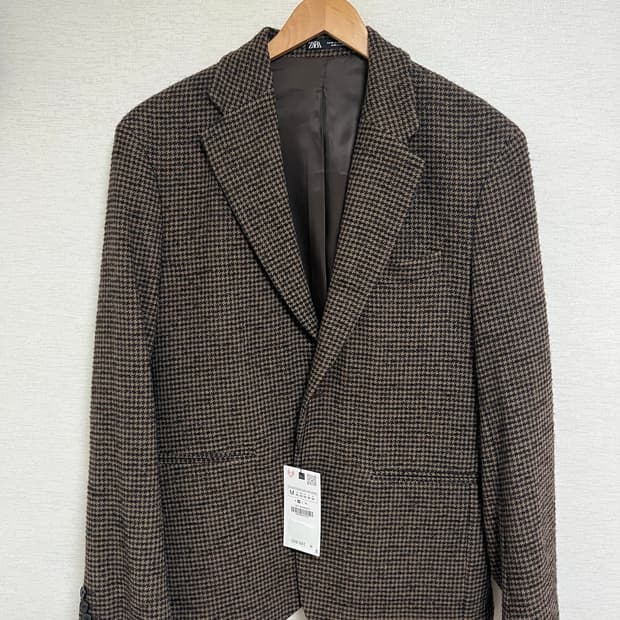 ZARA 하운드투스 체크 블레이저