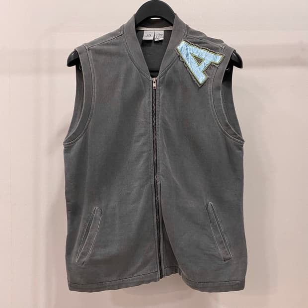 알마니 익스체인지 코튼 집업 조끼