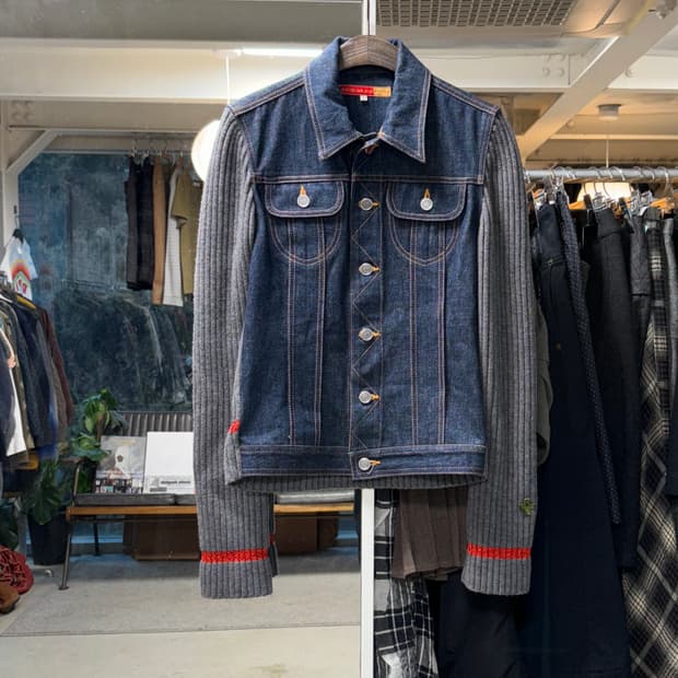 까스텔바작 니트 데님자켓