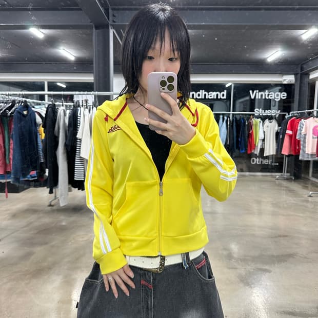 본더치 레몬 컬러 후드집업 져지