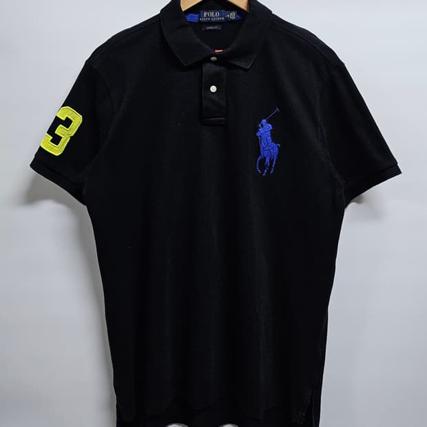 폴로 랄프로렌 빅포니 블랙 반팔 카라티 L