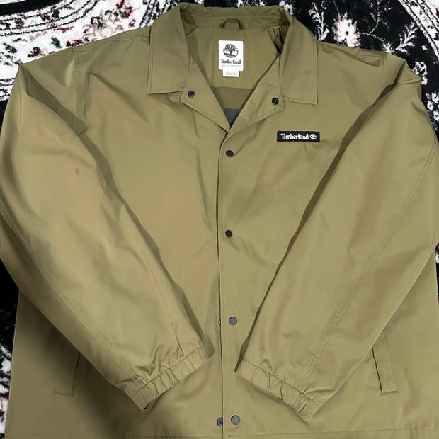 팀버랜드 로고 코치자켓 카키