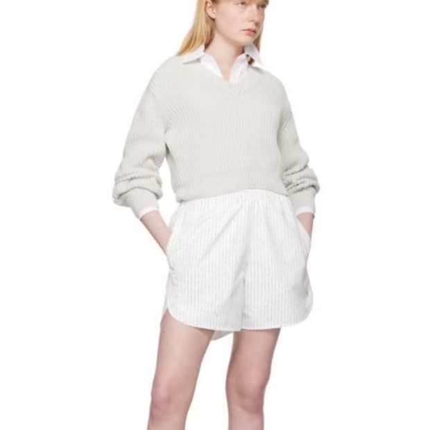 가격내림) 렉토 24S/S 네프 스트라이프 타페타 쇼츠 xs