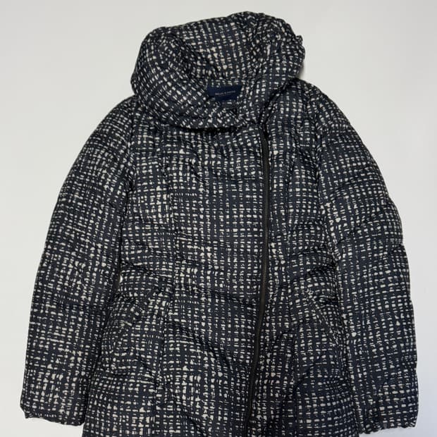 여성 모조에스핀 빈티지 패턴 덕 다운 패딩 점퍼 S