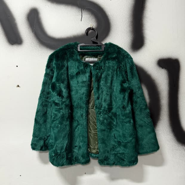 VTG 빈티지 논카라 그린 퍼 자켓