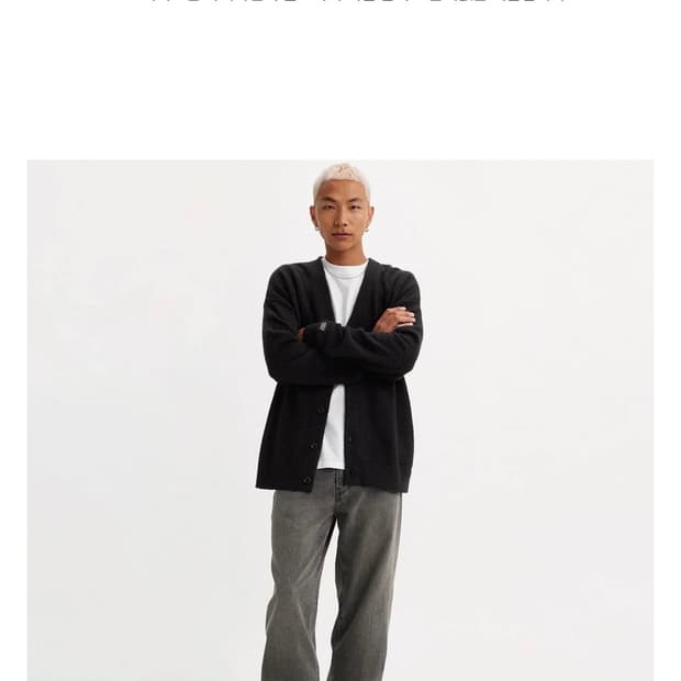 (W30/L32) 리바이스 568 스테이 루즈 데님 팬츠 흑청