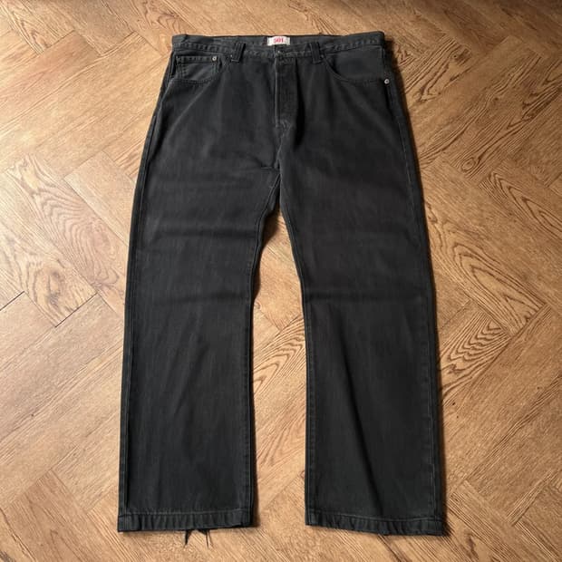 [38]리바이스 유럽 501 스트레이트 흑청 데님 팬츠