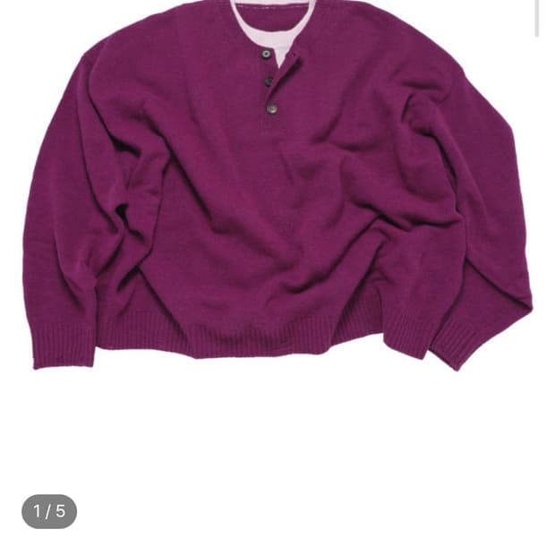 Mjd 콘트라스트 크롭 니트 마젠타 L