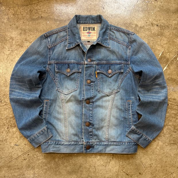 Edwin XU 빈티지 신치백 데님 자켓