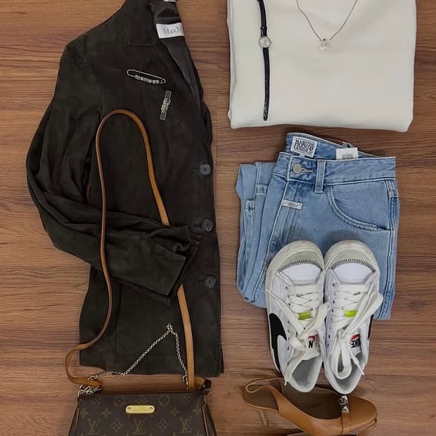 막스마라 누벅 스웨이드 브라운 자켓