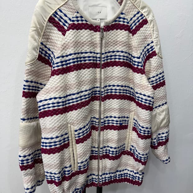 정품) IRO 이로 가죽디테일 오버핏 트위드 자켓 36