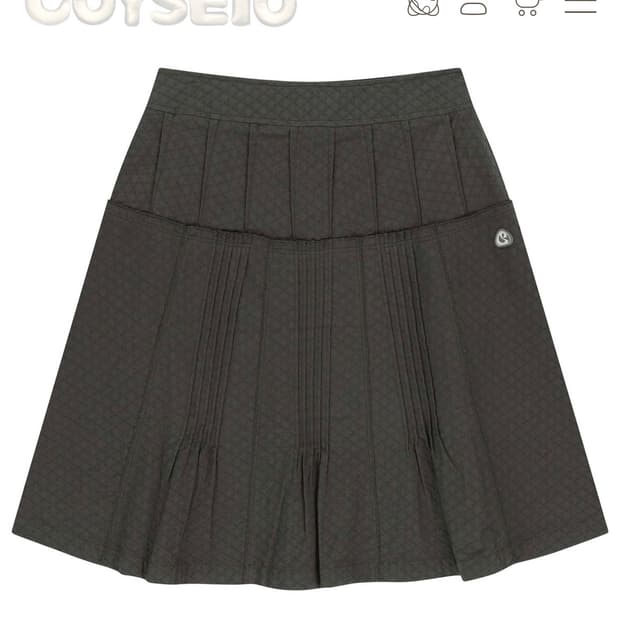 COYSEIO Flower Pintuck Skirt Charcoal