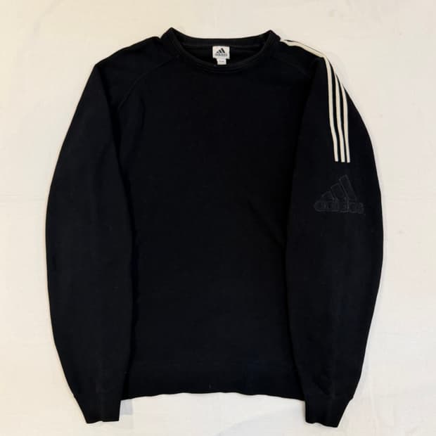 90s 아디다스 초희귀 일본판 삼선 니트 블랙