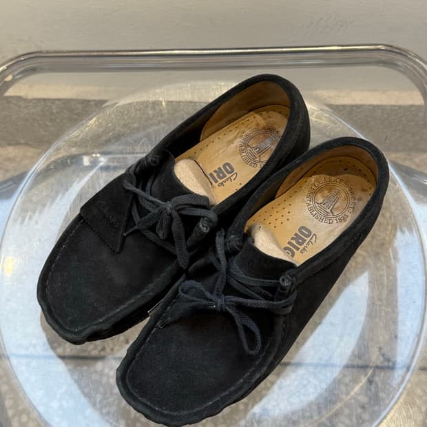 Clarks Wallaby Black Suede Shoes 