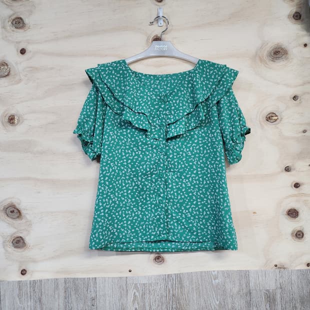 1167) 플라워패턴 블라우스