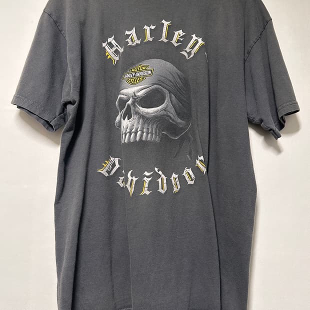 90~00s 할리데이비슨 스컬 프린팅 반팔