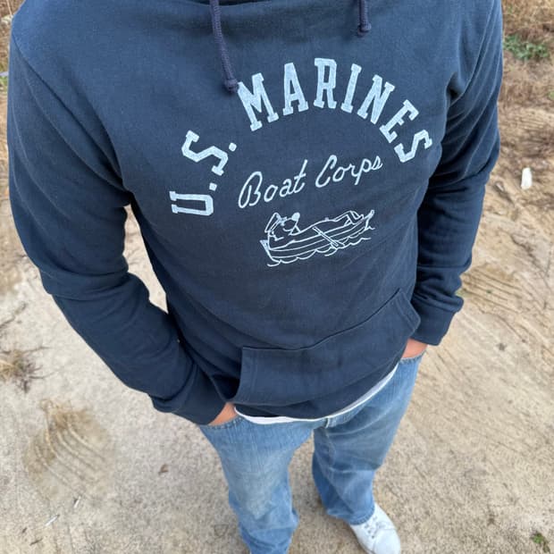 Lumber US MARINES hoodie 미해병 보트 그래픽 후드티