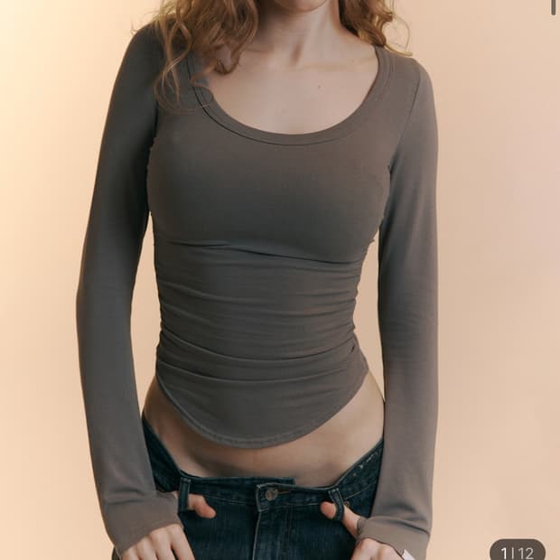 플리즈노팔로우 플노팔 뉴모모셔링탑 빈티지차콜