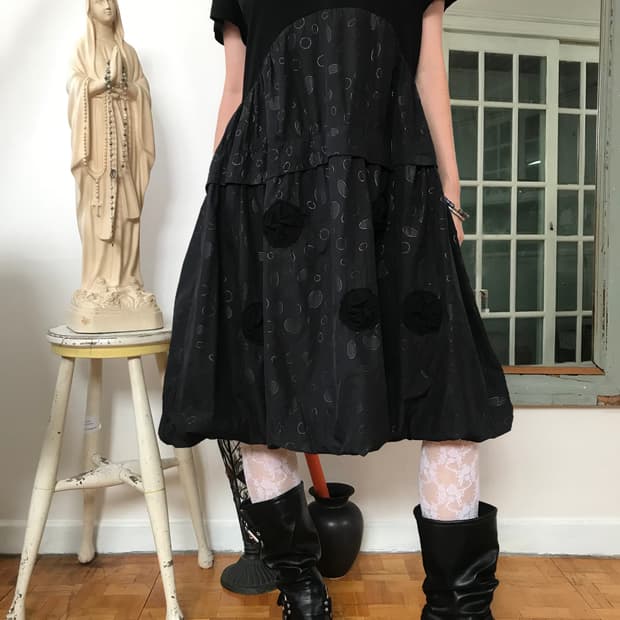 vintage pattern balloon one-piece