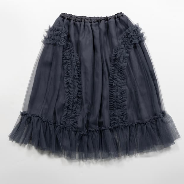 (새상품)생긴스튜디오 러플 샤스커트 더스티블루