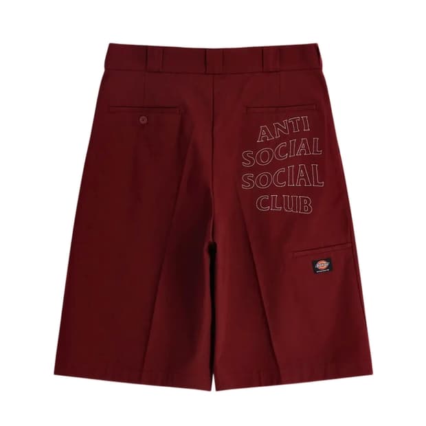 구매) 디키즈 x 안티 소셜 소셜 클럽 워크 쇼츠 버건디