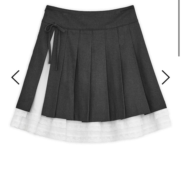 허그유어스킨 Slit pleats midi skirt (Charcoal)