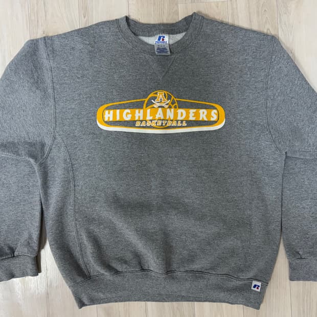 [러셀] 빈티지 러셀 그래픽 스웨트셔츠 헤더그레이