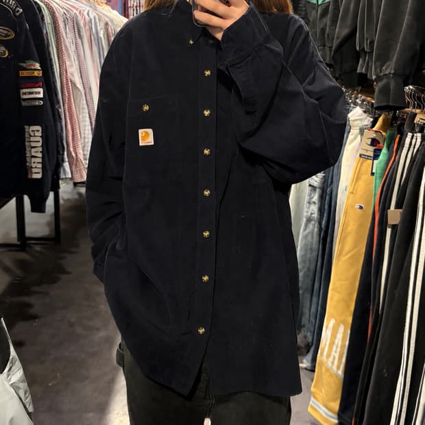 [IM]Carhartt 칼하트 코듀로이 긴팔 셔츠 딥네이비