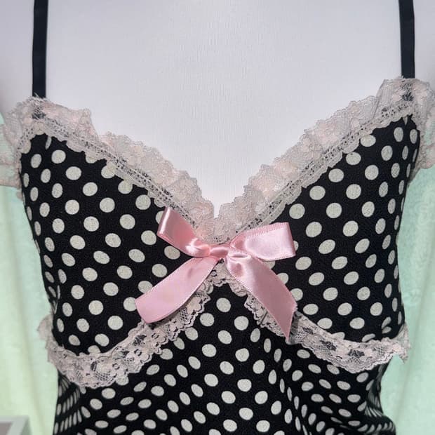 Dot ribbon sleeveless