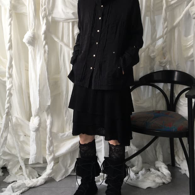 Glossy high neck shirt