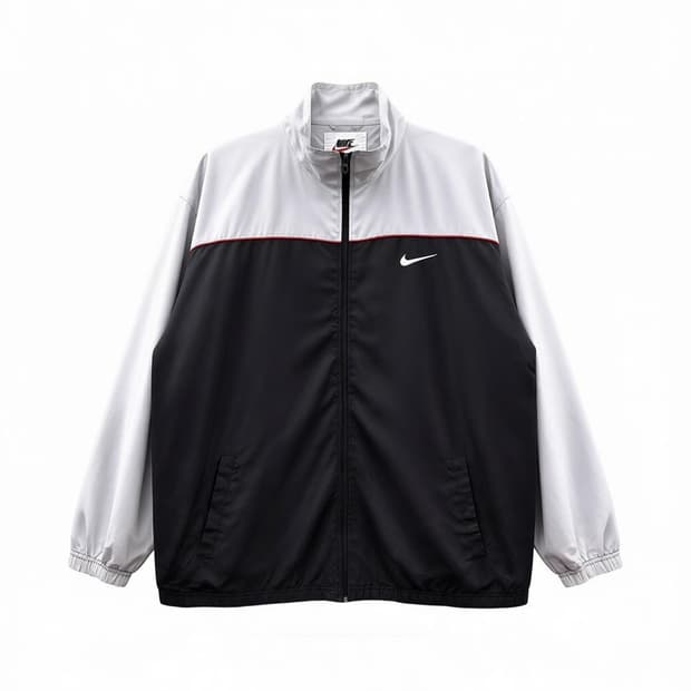 나이키 레이싱 모티브 트랙자켓 컬러블럭 스티치 디테일 그레이