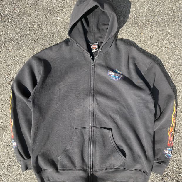 00s 할리데이비슨 플레임 후드집업 B203