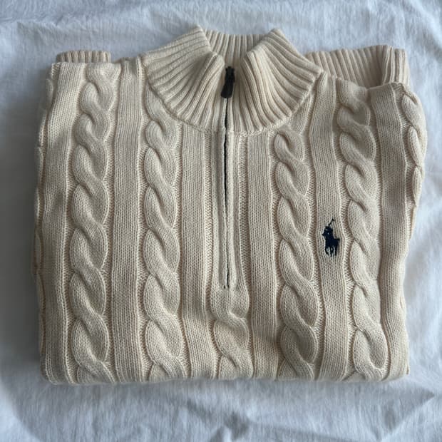 폴로 랄프로렌 하프집업 케이블 니트 맨즈 m