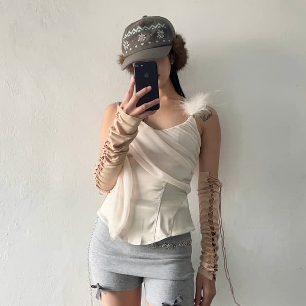 Angel drape corset top