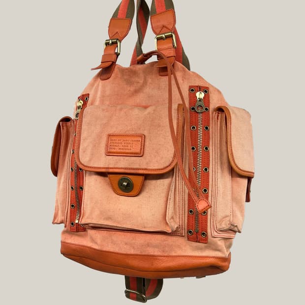 마크제이코스 캔버스 레더 백 