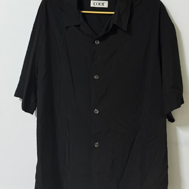 쿠어 내추럴 링클 오픈카라 셔츠 L