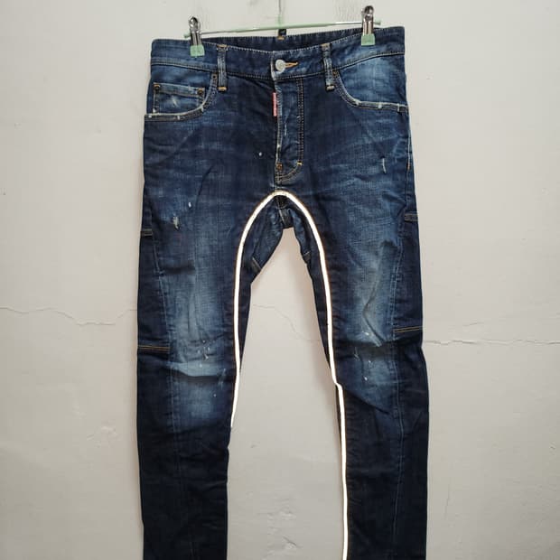 디스퀘어드2 파이핑 리플렉티브 자물쇠 청바지