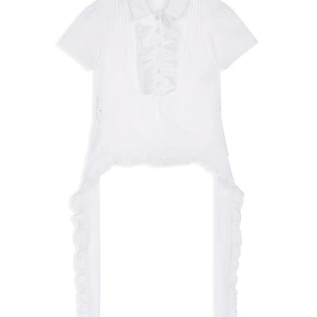 오픈와이와이 RUFFLE POLO SHIRT (WHITE)