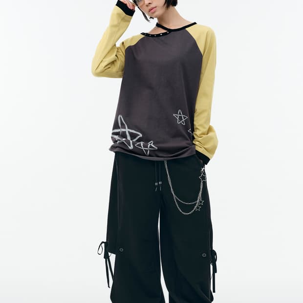 뚜오미오 더블 레이어드 스웻팬츠 블랙