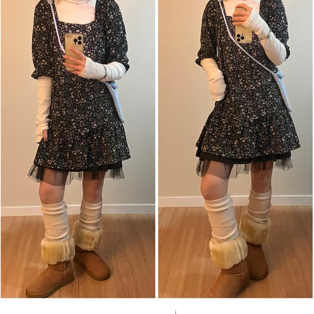 플로럴패턴 원피스 모리걸 갸루