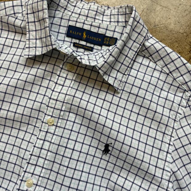 폴로 신형라벨 체크 셔츠