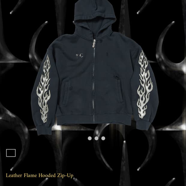 떠그클럽 레더 플레임 후드집업