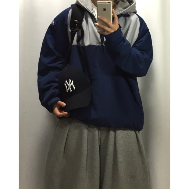 Adidas 아디다스 사이드로고 배색 아노락